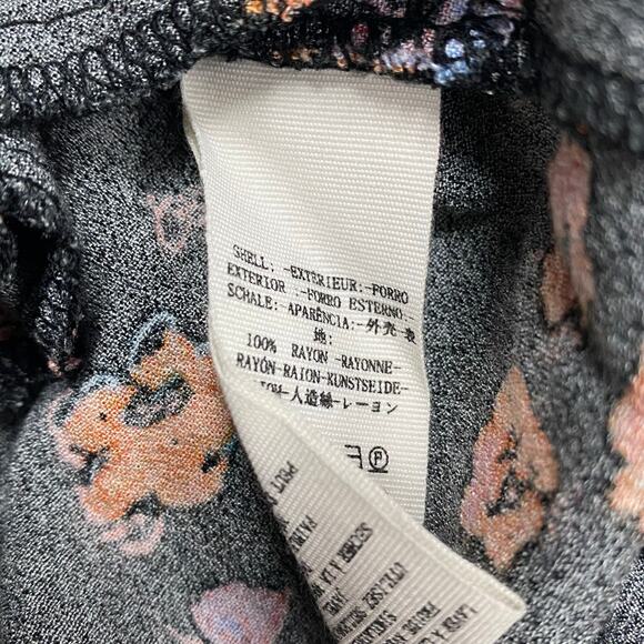 Free People Womens L’amour Floral Printed Flowy Boho Black Combo Romper Size 0 - Picture 6 of 6